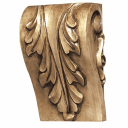 3-7/8" Acanthus Block Hand Carved Corbel, Oak