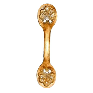 8-1/2" Shell Vertical Wood Pull, Cherry