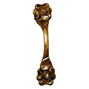 8-1/2" Flower Vertical Wood Pull, Cherry