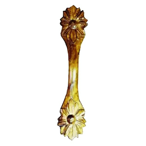 8-1/2" Lilies Vertical Wood Pull, Linden