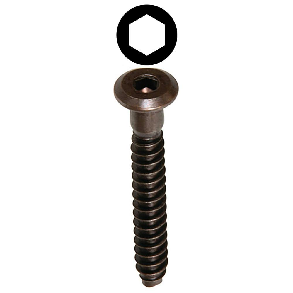 #7 x 50mm Cylinder Head Confirmat Screw, Hex Drive Coarse Thread and Blunt Point, Burnished, by Hafele