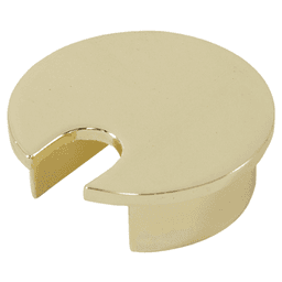 40mm Cable Grommet with 12mm x 15mm Opening, Brass Polished