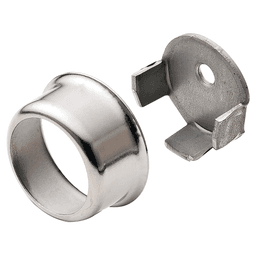 3/4" Diameter 3/8" Long Wardrobe Tube Support, Chrome Finish