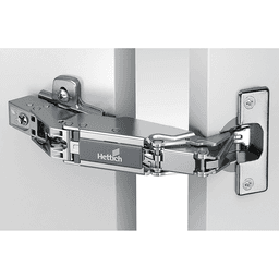 Sensys 8657 165° Opening Zero Protrusion Hinge, 45mm Boring Pattern, Self-Closing, Overlay, Nickel-Plated, Screw-On