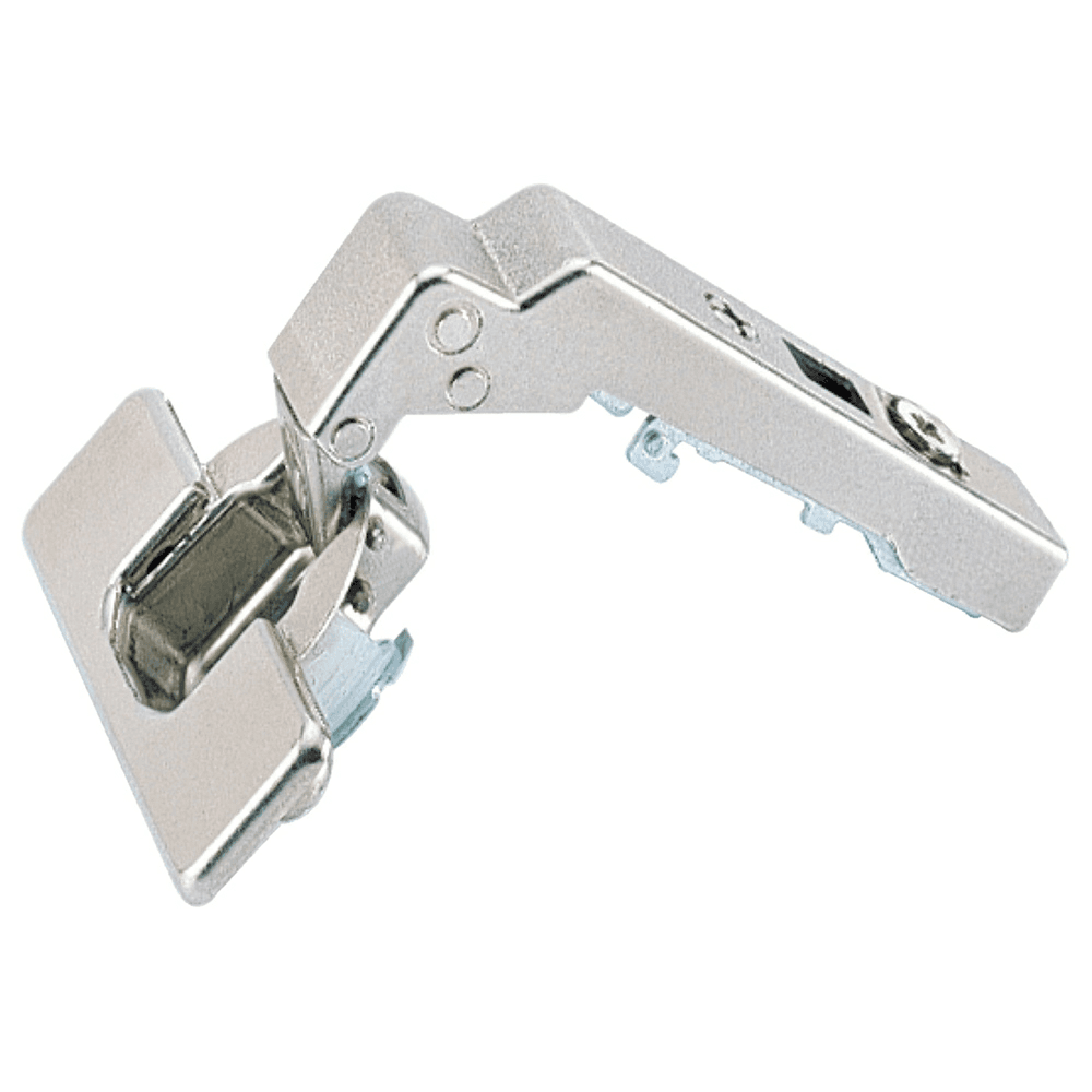 Intermat 9936 W90 95° Opening Hinge, 45mm Bore Pattern, Self-Closing, Overlay, Nickel-Plated, Screw-On
