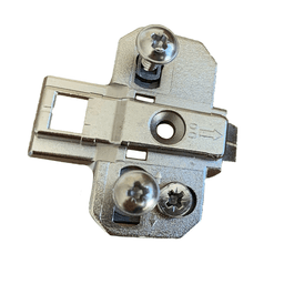 Intermat/Ecomat Cam Adjustment Face Frame Mounting Plate, Nickel-Plated, Dowelled, 0mm