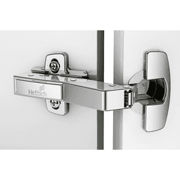 9088042 Sensys 8639i W45 95° Opening Hinge with Integrated Silent System, Self Closing, Overlay, Nickel-Plated, Dowelled