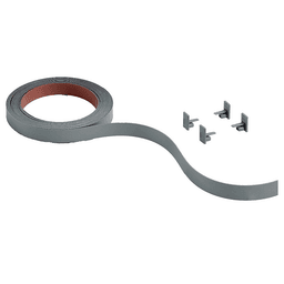 Coloured Cover Set for Concealing Runner Profile, 18mm High, 2500mm, Silver