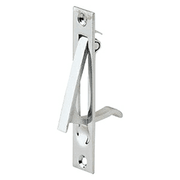 3-7/8" Sliding Door Edge Pull, Bright Chrome