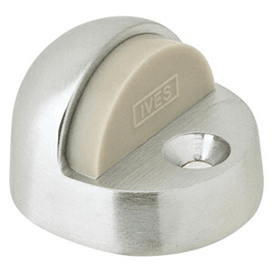 Floor Door Stop, Satin Aluminum, 1-3/8" High
