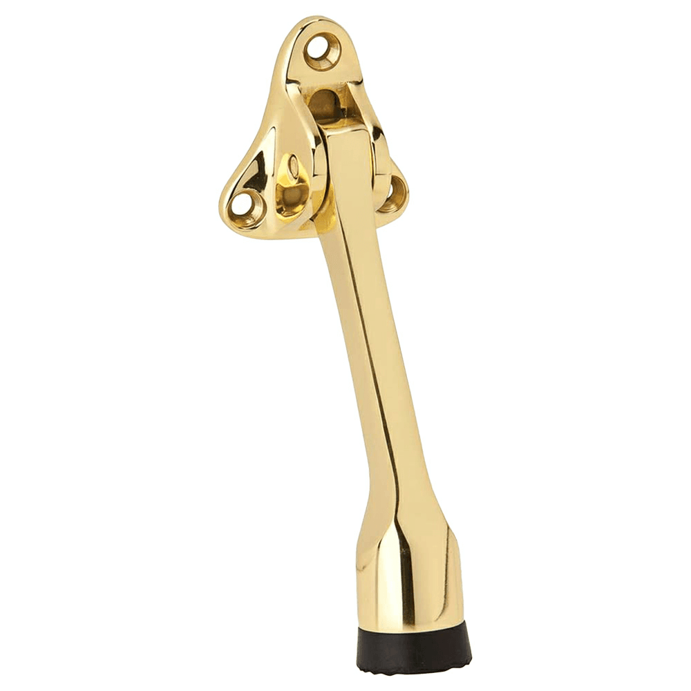 Kick Down Door Holder, Bright Brass