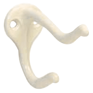 1-3/4" Coat/Hat Hook, White Finish