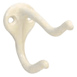 1-3/4" Coat/Hat Hook, White Finish