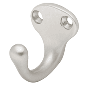 1-1/4" Single Wardrobe Hook, Bright Nickel Finish