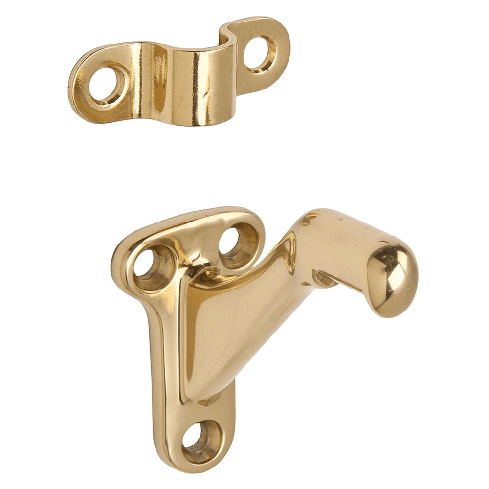 2-13/16" Handrail Bracket, Polished Brass Finish