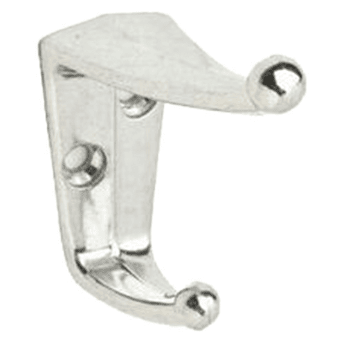 7/8" Double Prong Coat/Hat Hook, Bright Nickel