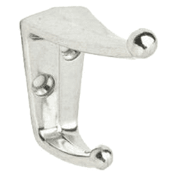 7/8" Double Prong Coat/Hat Hook, Bright Nickel