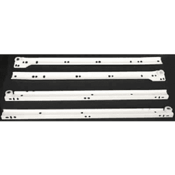 4000 Euro Drawer Slide with 75lb Capacity, 3/4 Extension, Bottom-Mount, Self-Closing, White, 16", Polybag
