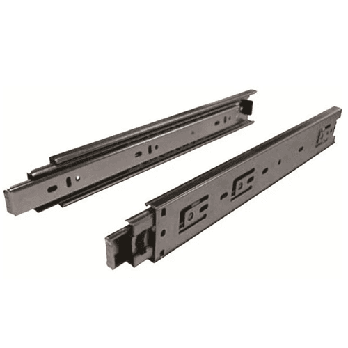 Standard Euro Drawer Slide with 100lb Capacity, Full Extension, Side-Mount, Self-Closing, Black, 14