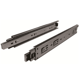 Standard Euro Drawer Slide with 100lb Capacity, Full Extension, Side-Mount, Self-Closing, Black, 16