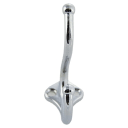 Vertical Double Coat Hook, Polished Chrome