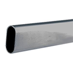 12' Long Oval Steel Closet Rod, Chrome Plated Finish