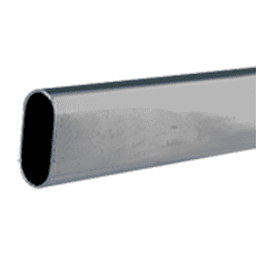 12' Long Oval Steel Closet Rod, Chrome Plated Finish