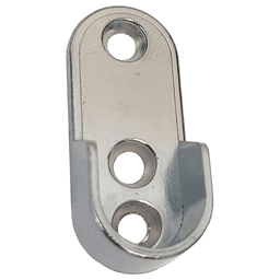 Closet Rod Oval Socket with Screw, Chrome Plated Finish