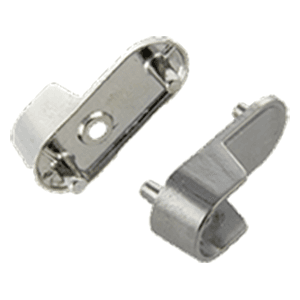 Closet Rod Oval Socket with 5mm Pin/Screw, Chrome Plated Finish