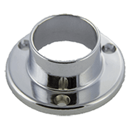 1-1/4" Diameter Closet Rod Closed Round Socket with Screw, Chrome Plated Finish