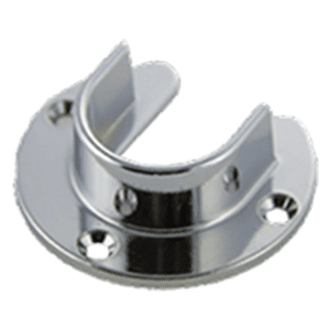 1-5/16" Diameter Closet Rod Open Round End Socket with Screw, Chrome Plated Finish