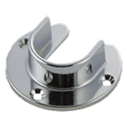 1-5/16" Diameter Closet Rod Open Round End Socket with Screw, Chrome Plated Finish