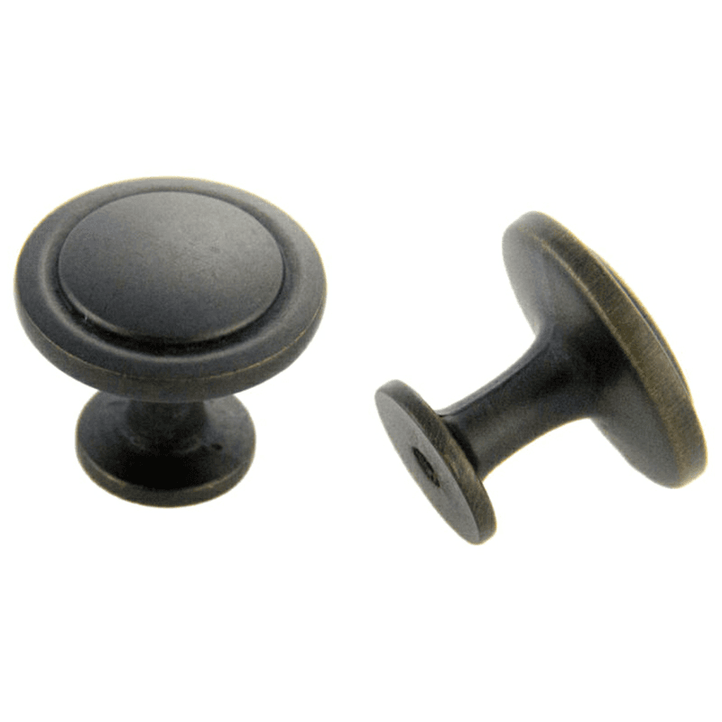 31.6mm Traditional Deco Round Knob, Weathered Black