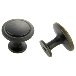 31.6mm Traditional Deco Round Knob, Weathered Black