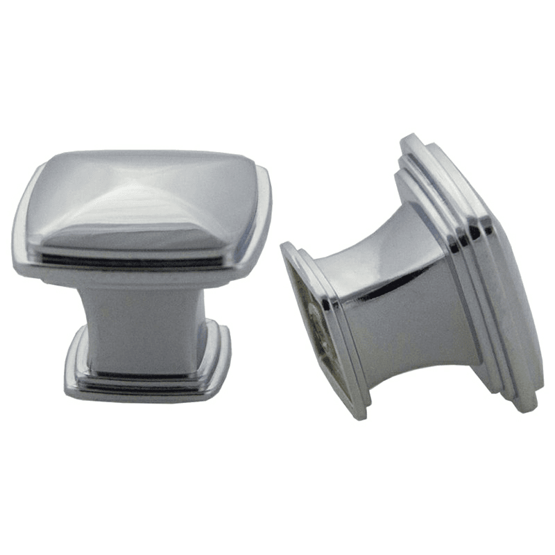 32mm Charlotte Square Knob, Polished Chrome