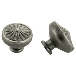32mm Traditional Deco Round Knob, Antique Satin Pewter