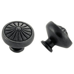 32mm Traditional Deco Round Knob, Weathered Black