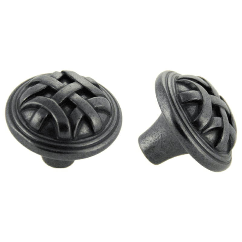 32mm Traditional Braided Round Knob, Weathered Black