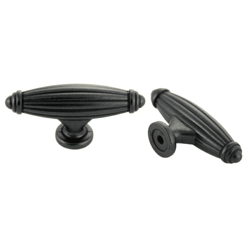 65mm Traditional T-Handle Deco Knob, Weathered Black