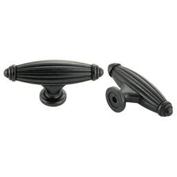 65mm Traditional T-Handle Deco Knob, Weathered Black