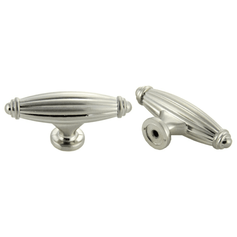 65mm Traditional T-Handle Deco Knob, Satin Nickel