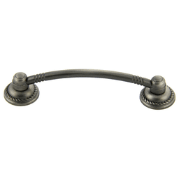 96mm Traditional Deco Bow Pull, Antique Satin Pewter