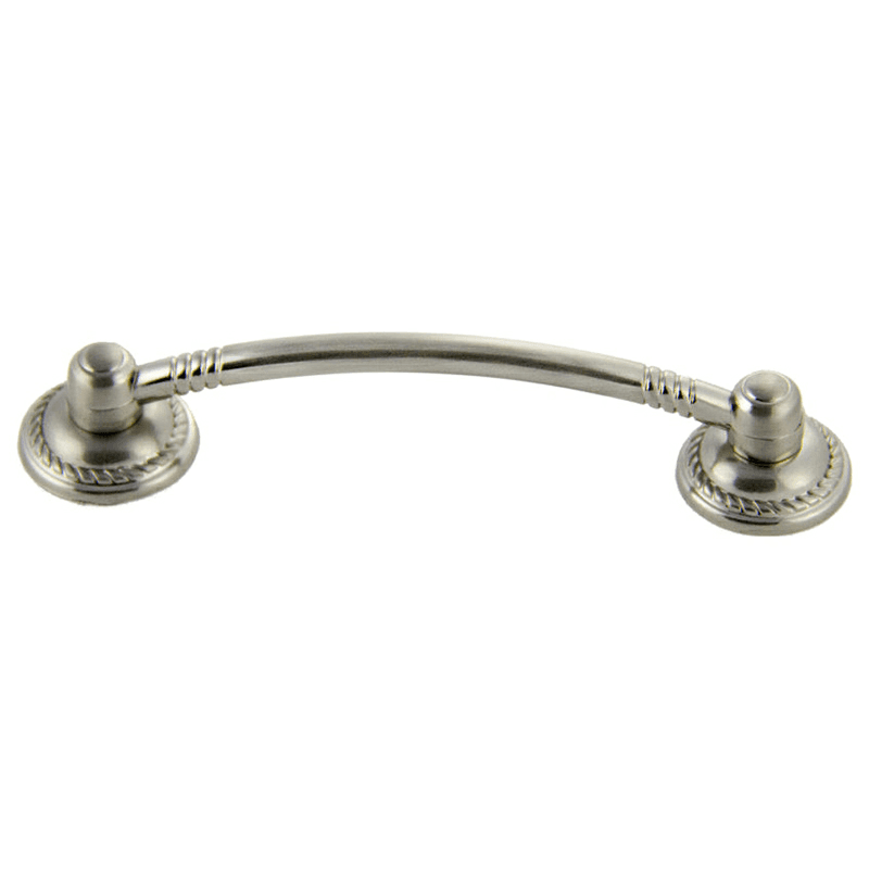 96mm Traditional Deco Bow Pull, Satin Nickel