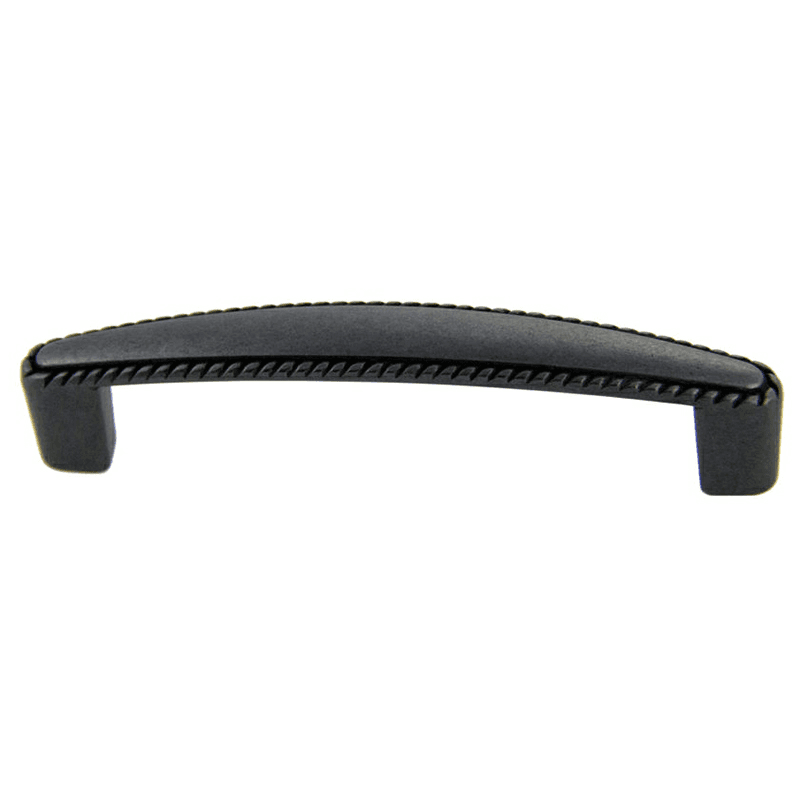 96mm Traditional Deco Handle Pull, Weathered Black, 118mm Length