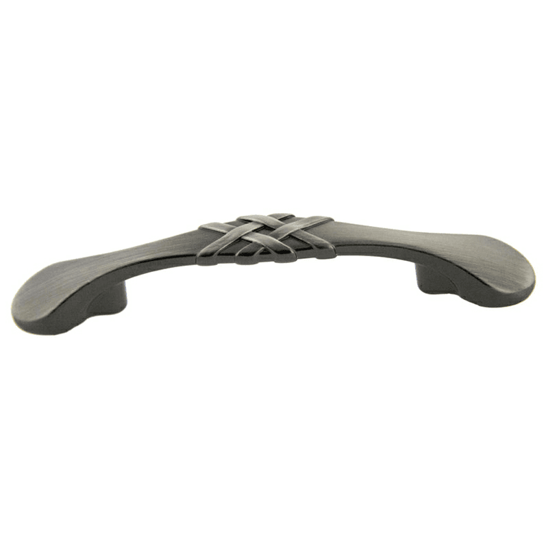 3" Traditional Braided Pull, Antique Satin Pewter