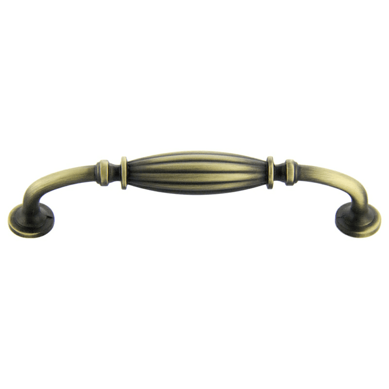 128mm Traditional Deco Handle Pull, Antique Satin Brass