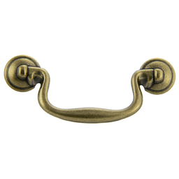 4" Fixed Bail Pull, Antique Brass Machined