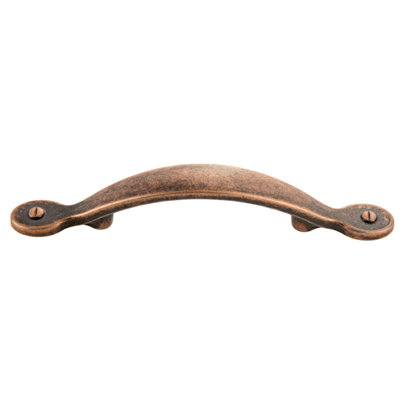 3" Traditional Arch Pull, Antique Copper Machined, 144mm Length