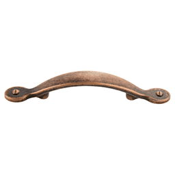 3" Traditional Arch Pull, Antique Copper Machined, 144mm Length
