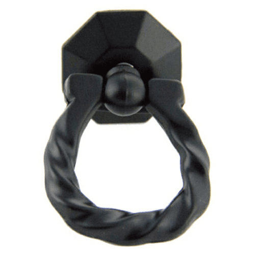 46mm Twisted Ring Pull with Back Plate, Matte Black